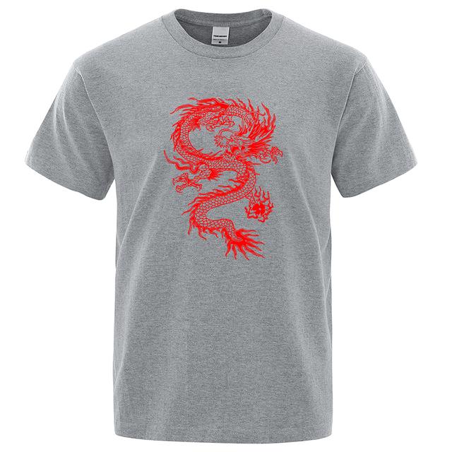 Letní trička Zelený drak s grafickým potiskem pánské tričko móda Volná čistá bavlněná tkanina Pánské tričko Streetwear s výstřihem