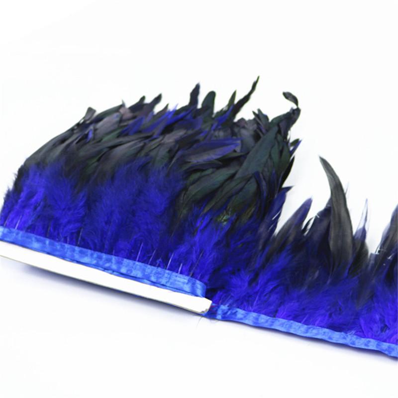 10Meter Rooster Feathers Fringe Trim On Tape Chicken Cock Pheasant Feather for Clothes Ribbon Sewing Flecos Decoration