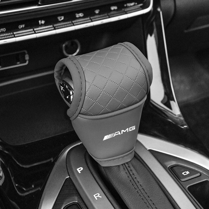 PNR1  Car Gear Shift Knob Protector Cover Non-slip For Mercedes Benz AMG A C E S G Class GLA CLA GLK GLC CLS W204 W463 W176 W251 W205