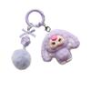 Bowknot Flocked Big Ears Doll Keychain Backpack Pendant Figurine for Three-Year-Olds