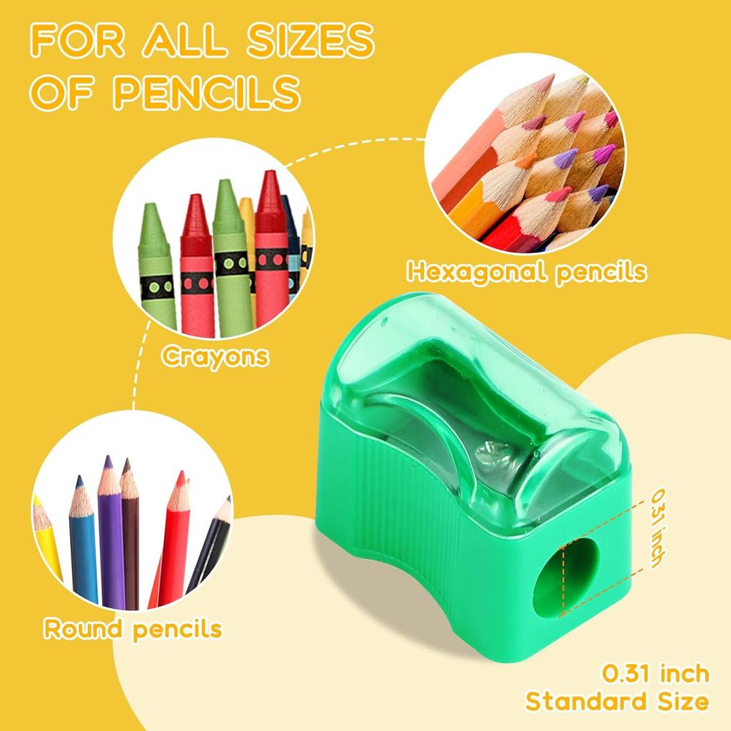 Adorox 72 Count - Plastic Handheld Pencil Sharpener for Classroom, School, Office, Kids’ Party Favors & Art Supplies