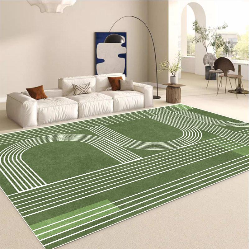 Modern Light Luxury Green Rugs for Living Room Abstract Decoration Large Carpets Non-slip Coffee Tables Mat Washable Bedroom Rug