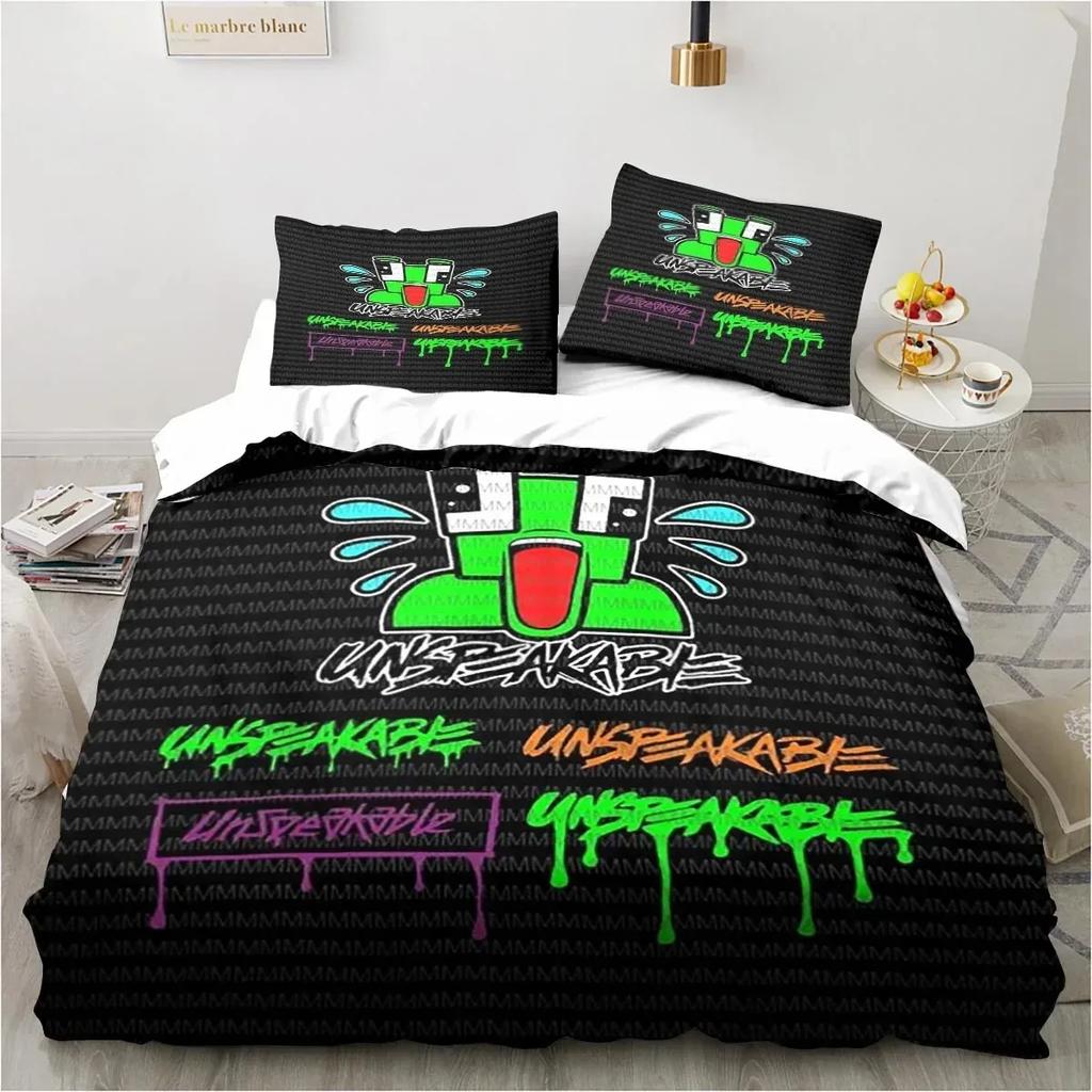 Cartoon Funny Play Unspeak.able Bedding Set Bedroom Soft Bedspreads for Bed Comefortable Duvet Cover Quilt and Pillowcase