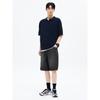 Wide Washed Work Denim Shorts Ash