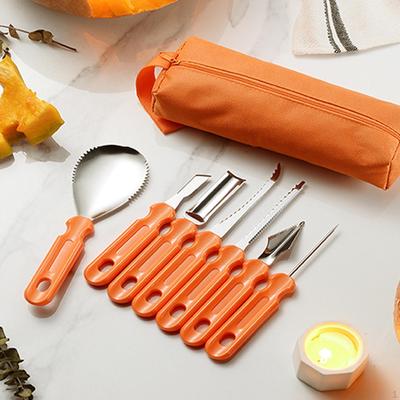 8 Pieces Halloween Pumpkin Carving Tools Sculpting Set Heavy Duty with Portable Bag Food