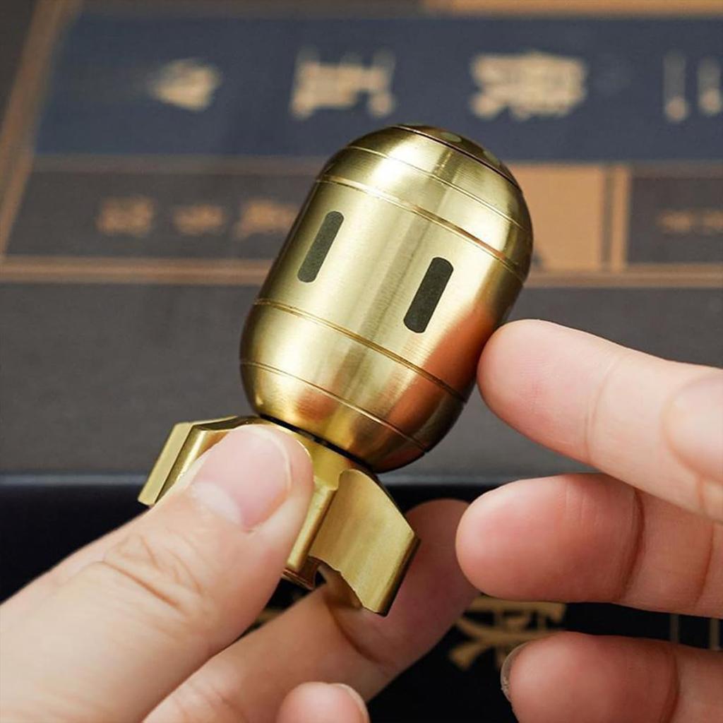 Fidget Spinner-Desk Toys, Metal Fidget Spinners, Fidget Toys, Cool Gadgets, ADHD Stress Relief EDC Finger Spinning Toy,Brass Atomic Bomb Sculpture