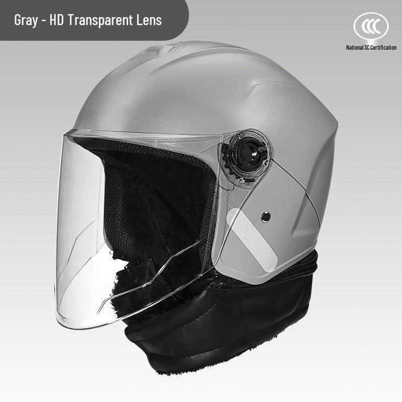 Electric Scooter Full Face Helmet: Winter Warm, Fleece-Lined, Anti-Fog Safety Helmet for Men and Women