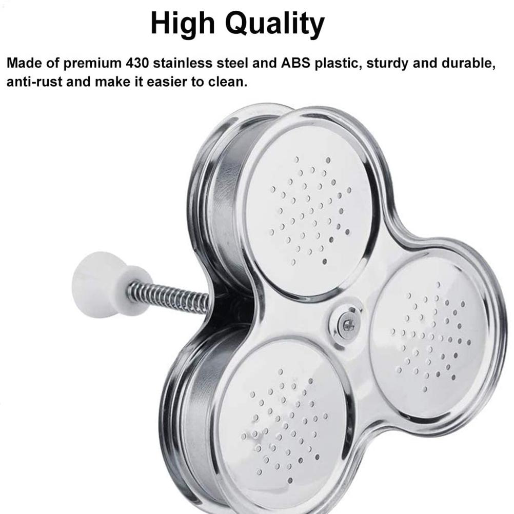 3 nerezové rošty, potahovače vajec, vařič vajec, 3 nerezové rošty na vaření vajec, nepřilnavé kapsy, košíčky na vejce, potahovače vajec