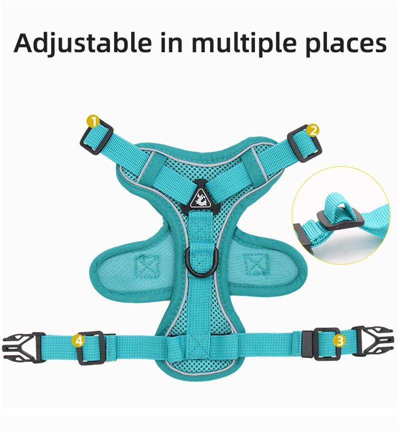 Fashion Reflective Cat Harness and Leash Sets Breathable Mesh Pet Harnesses for Small Dogs Cats Kitten Accessories Collier Chat