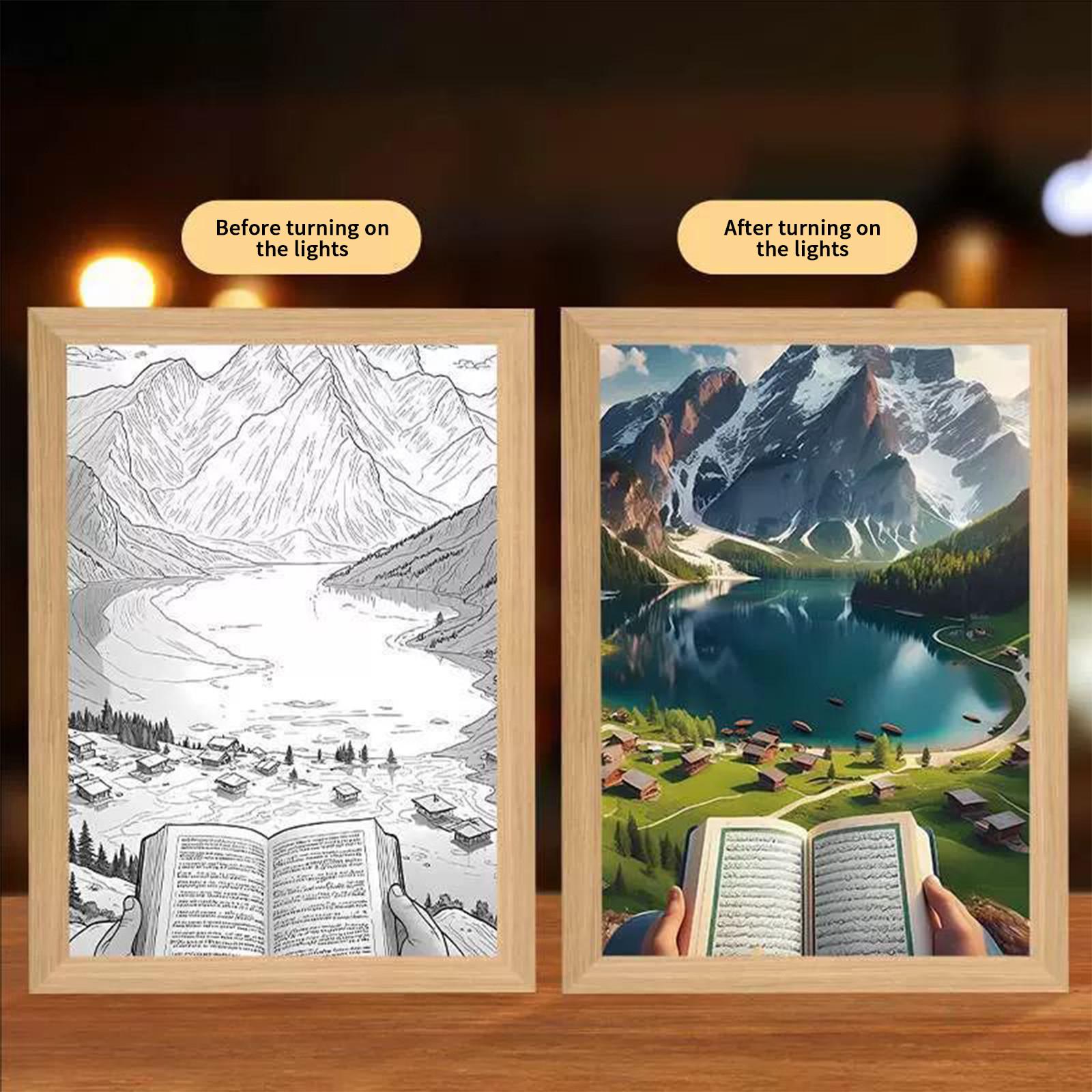 

Ночной светильник с подсветкой фоторамка с подсветкой украшение маленький ночник One Size