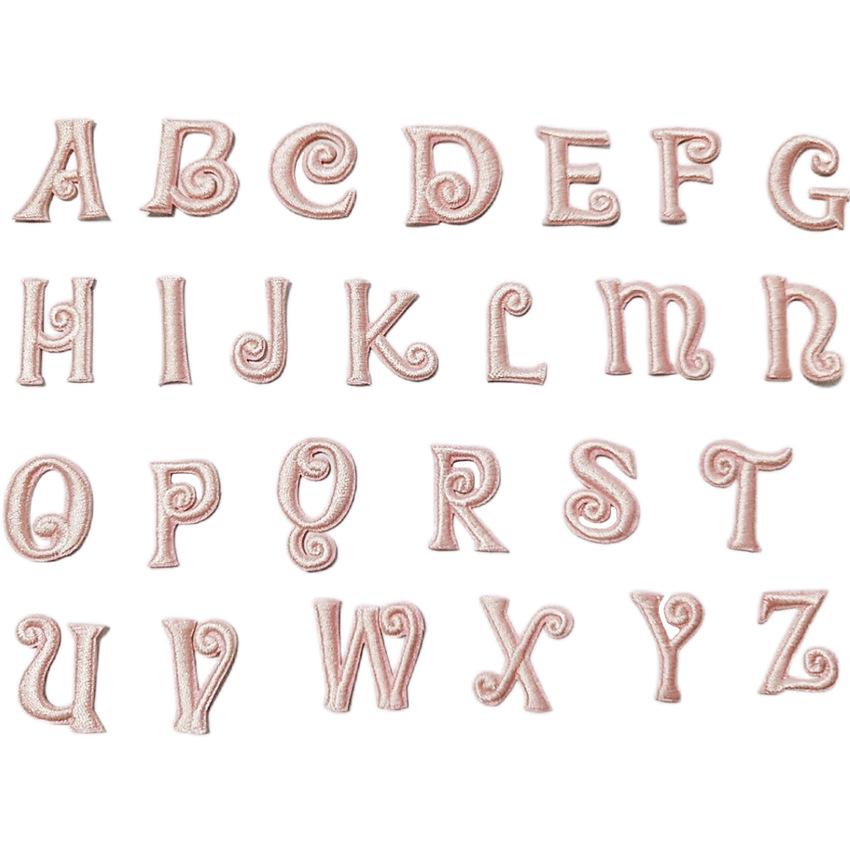 Pink English Letter Embroidery Patch for DIY Clothing