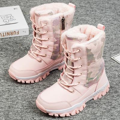 Kids Winter Children's Snow Boots Waterproof Cotton Shoes Thick Warm Non-slip Boots In The Tube Casual Kids Boots