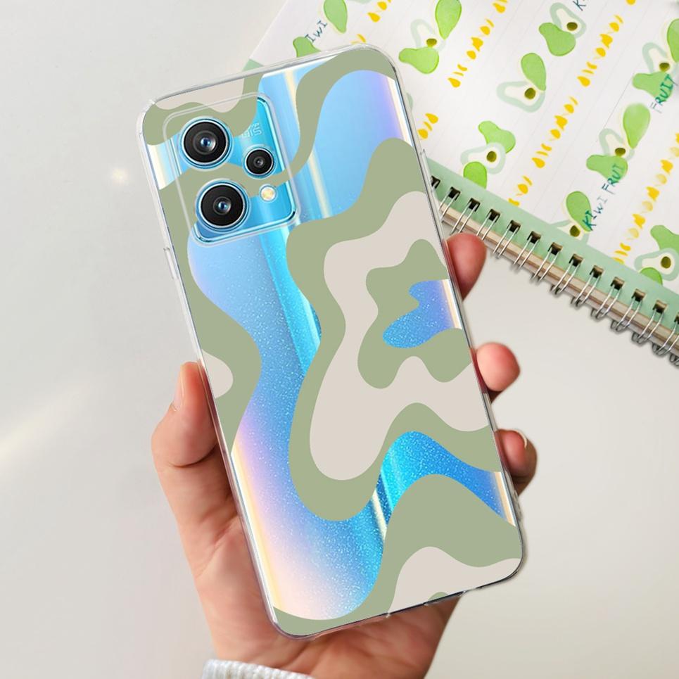 RMX3521 For Realme 9 4G Phone Case Back Cover Couple Love Heart Pattern Camera Protection Bumper For Realme9 Soft Silicone Etui