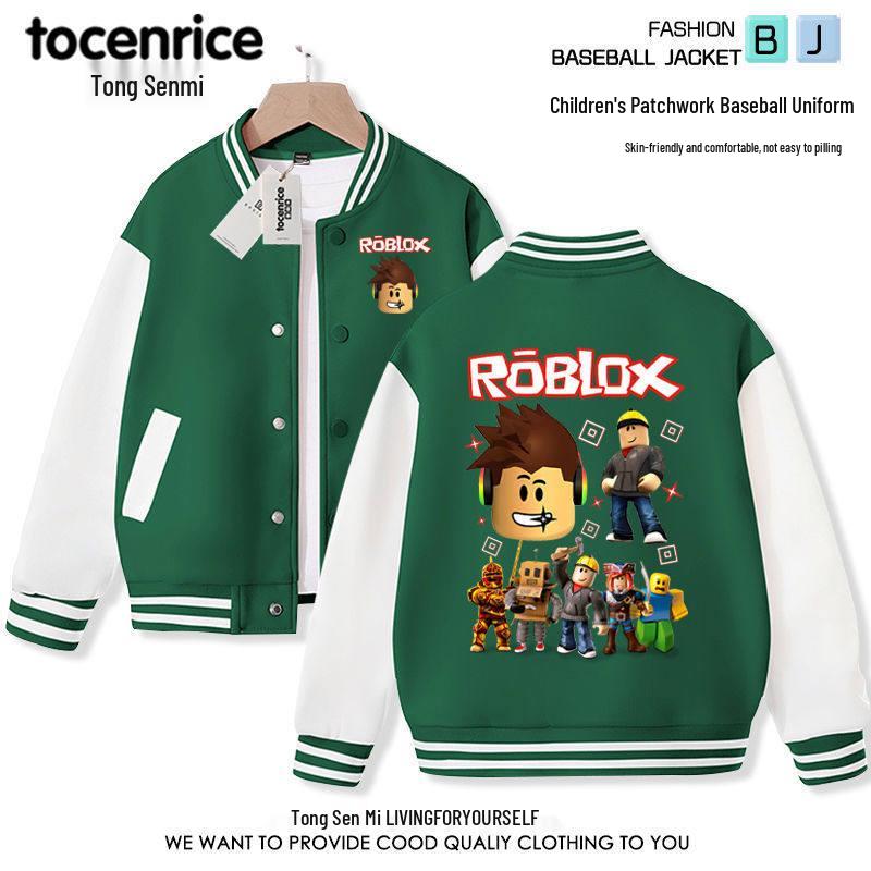 Roblox Kids' Baseball Uniform Jacket - Long Sleeve Children's Wear for Boys and Girls