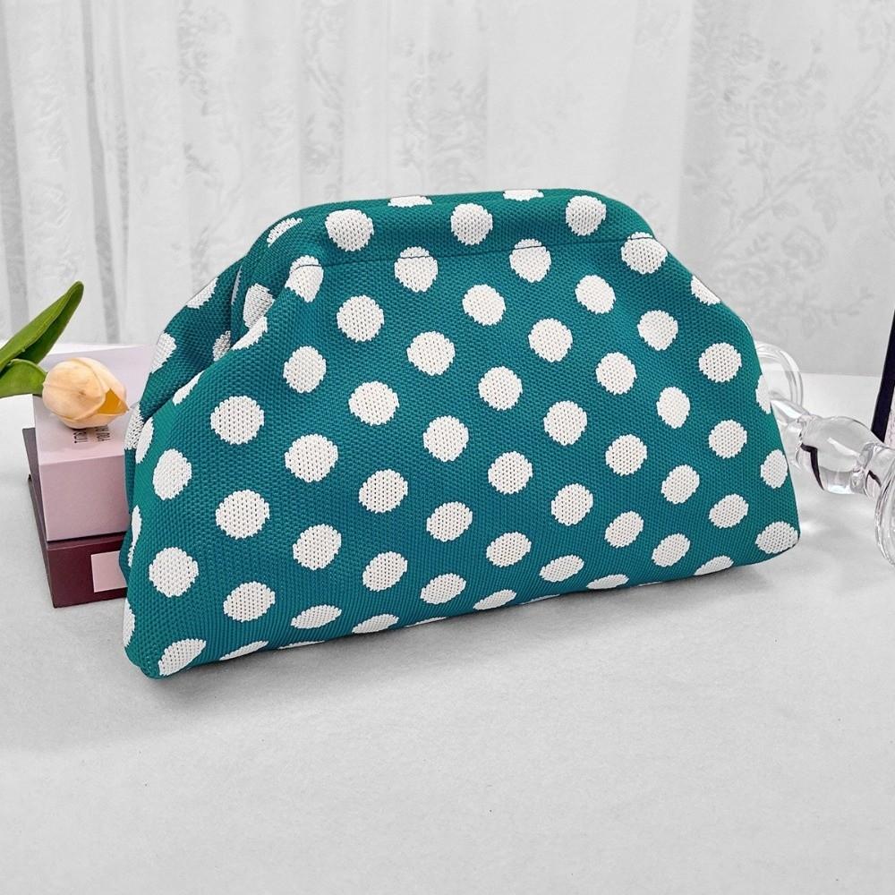 High Quality Polka Dot Clutch Bag Portable Large Capacity Cosmetic Bag Colorblock Handbag Women