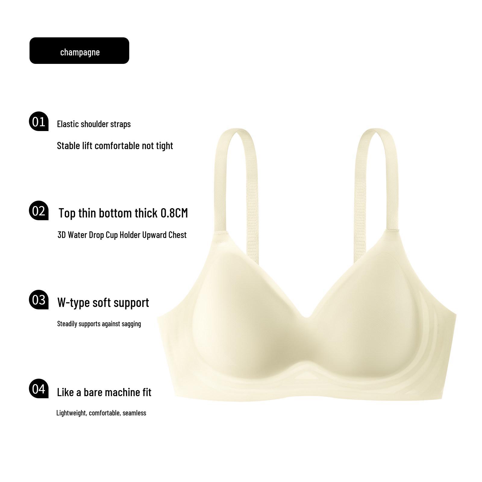 

Six Rabbits Women s Push-Up Wire-Free Soft Support Bra, Small Bust, Anti-Sagging, Side Support S [70AB/65C]