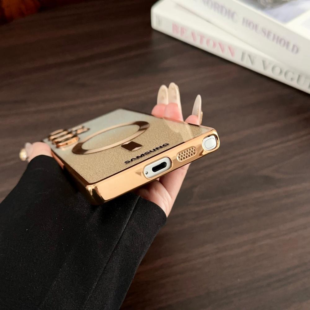 Luxury Plating Glitter For Magsafe Magnetic Case For Samsung S25 S24 S23 S22 Ultra Plus S21 S24 FE S25 Edge Clear Bright Cover