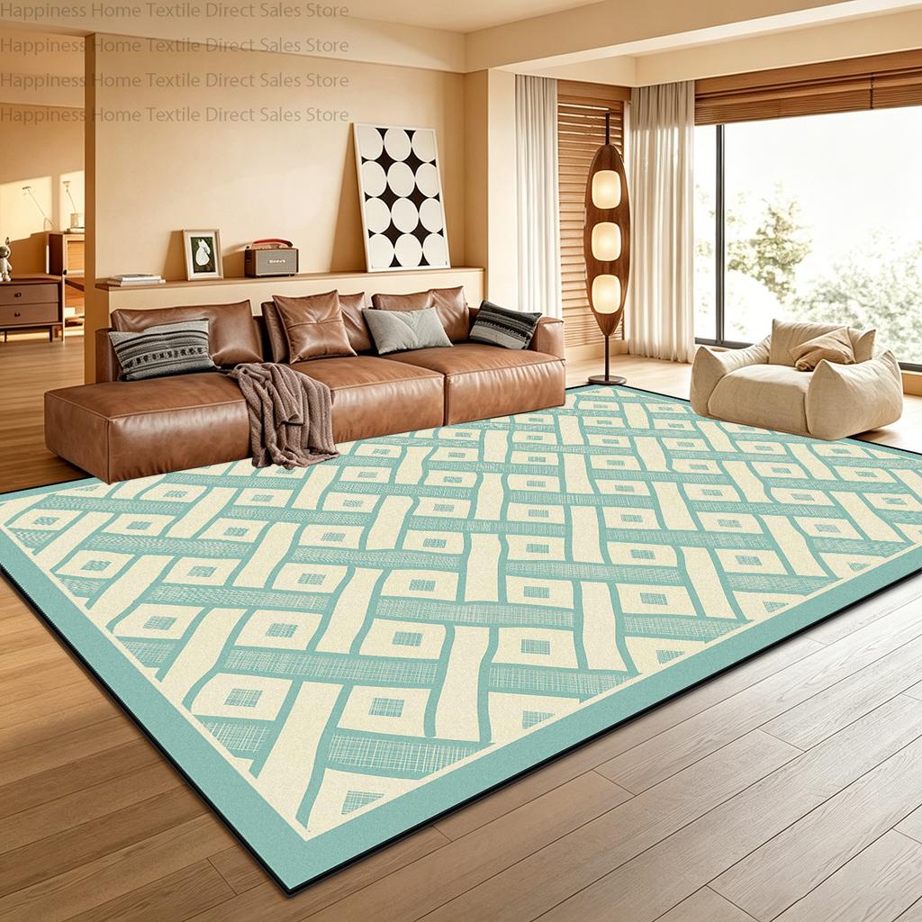 Modern Retro Geometric Living Room Area Carpet Decoration Home Anti Slip Washable Bedroom Cloakroom Mat Soft Plush Office Rug