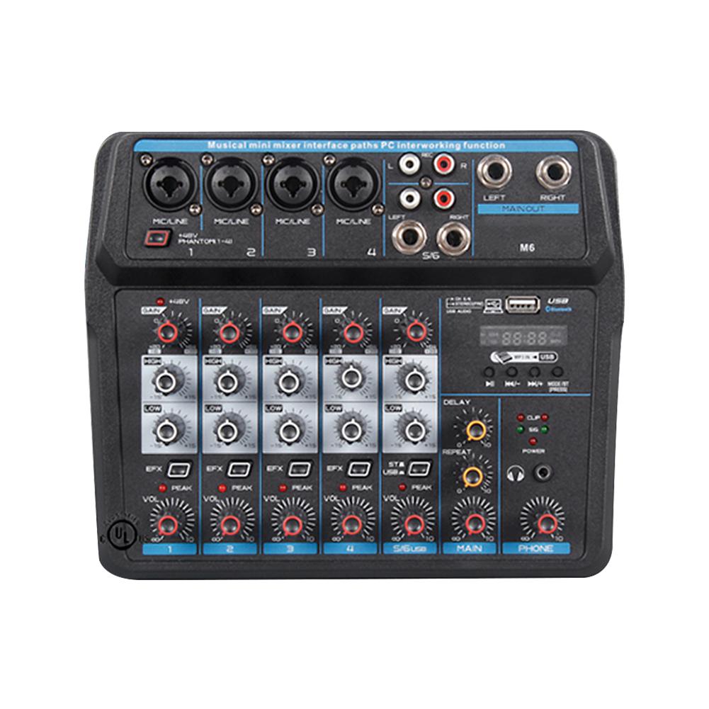 Buy Portable USB Bluetooth Mini Audio Mixer 4/6 Channel DJ Sound Mixing