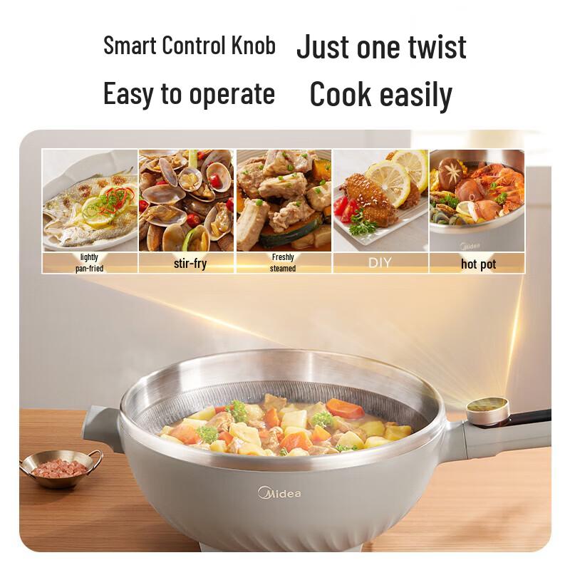 Midea 5.5L Multi-functional Electric Wok & Steamer Pot