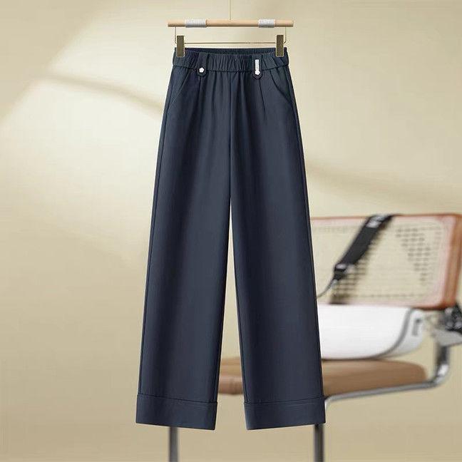 High-Waisted Woolen Wide-Leg Pants: Slimming, Straight-Leg, Petite, and Casual for Early Autumn