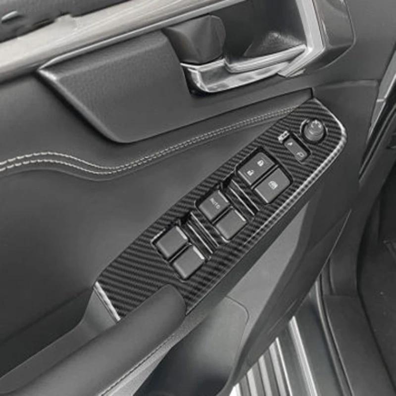 R/LHD For Isuzu D-MAX D MAX DMAX 2021 2022 ABS Carbonfiber Window Lift Swtich Cover Center Control Front Water Cup Holder Cover
