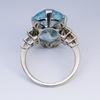 Fashionable Oval Blue Zircon Ring with Large Grain Design in Alloy