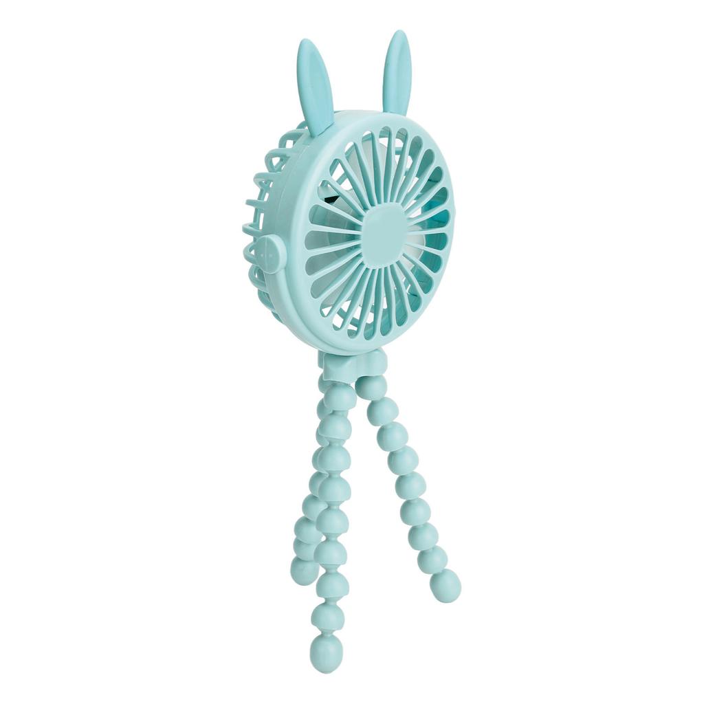 Elektrischer Kinderwagenventilator Einstellbar 3 Stufen Spitzohren Handheld Mini Hängend LED Stativklemme