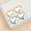 INS love retro design stud earrings exaggerated geometric symmetry heart earrings