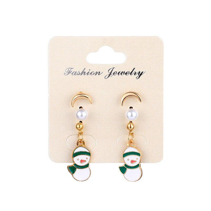 Charm Classic Pearl Stud Earrings Jewelry Ladies Beautiful Christmas Gifts Santa Claus Earrings