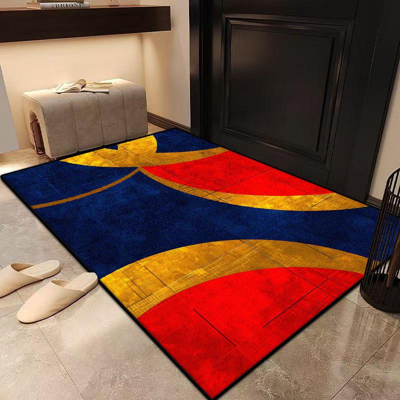 Geometric Living room rugs Decoration bedroom floor Flannel mats customizable cloakroom Short velvet office carpet washable