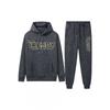 Mens Hooded Sweatshirt Jogger Pants Set Casual Sportswear Two-Piece Outfit Fall Lightweight Comfortable