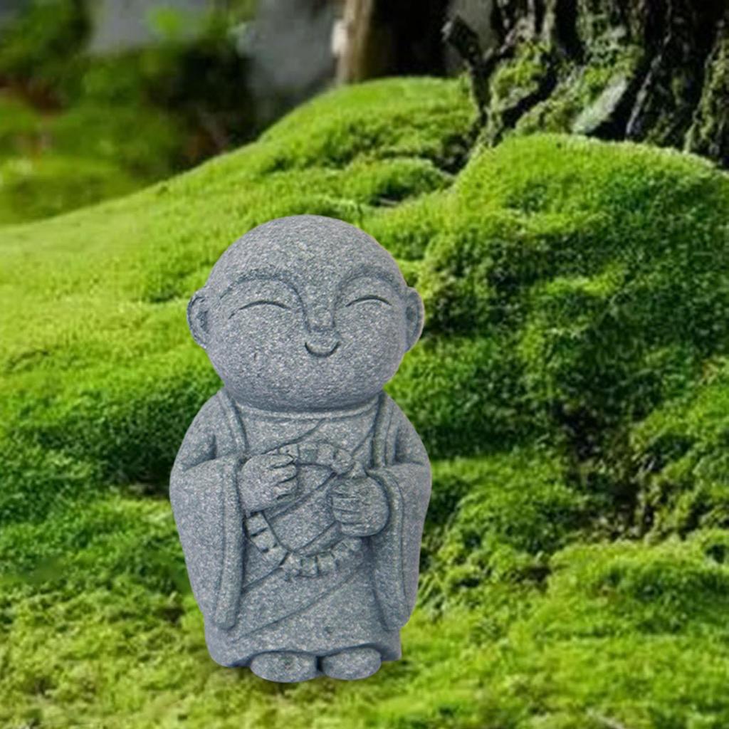 Buddha Aquarium Decor Cute Mini Small Monk Figurine Decor Desk Sculpture Buddha Statue for Car Garden Desktop Decoration Outdoor