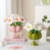 Ceramic Hand-held Flower Vase Desk Decoration Flowers Arrangement Artificial Flower Decorative Floral Vases Room Aesthetic Decor
