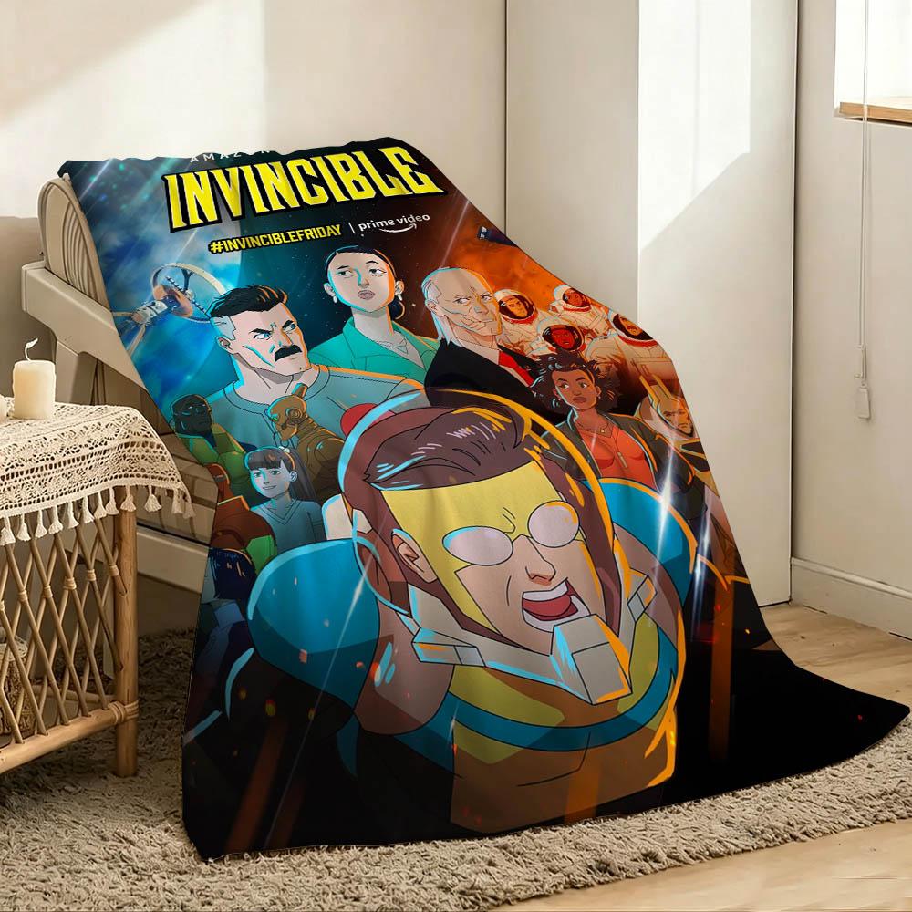Cartoon I-Invincible-S Blanket 3D Flannel Blanket Soft Throw Art For Home Decor Bedroom Sofa Naps Picnic Birthday Present Gifts