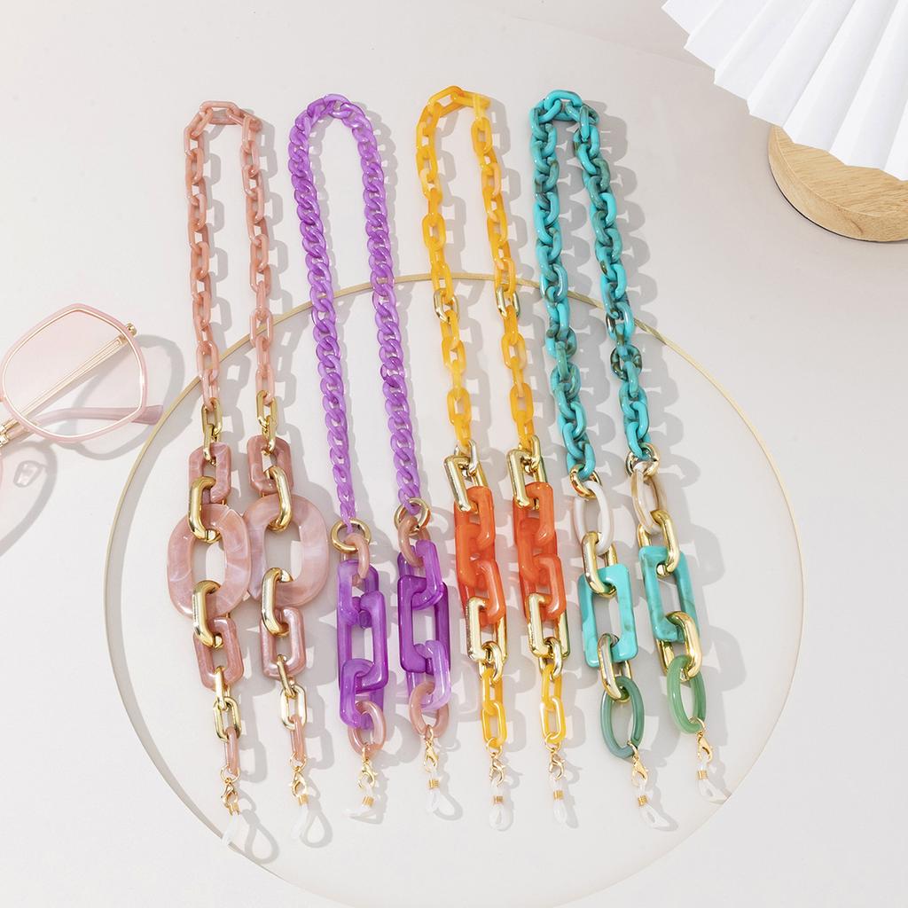 Fashion Multi-colored Glasses Chain Chain Geometric Chain Chain Chain Acrylic Resin Chain