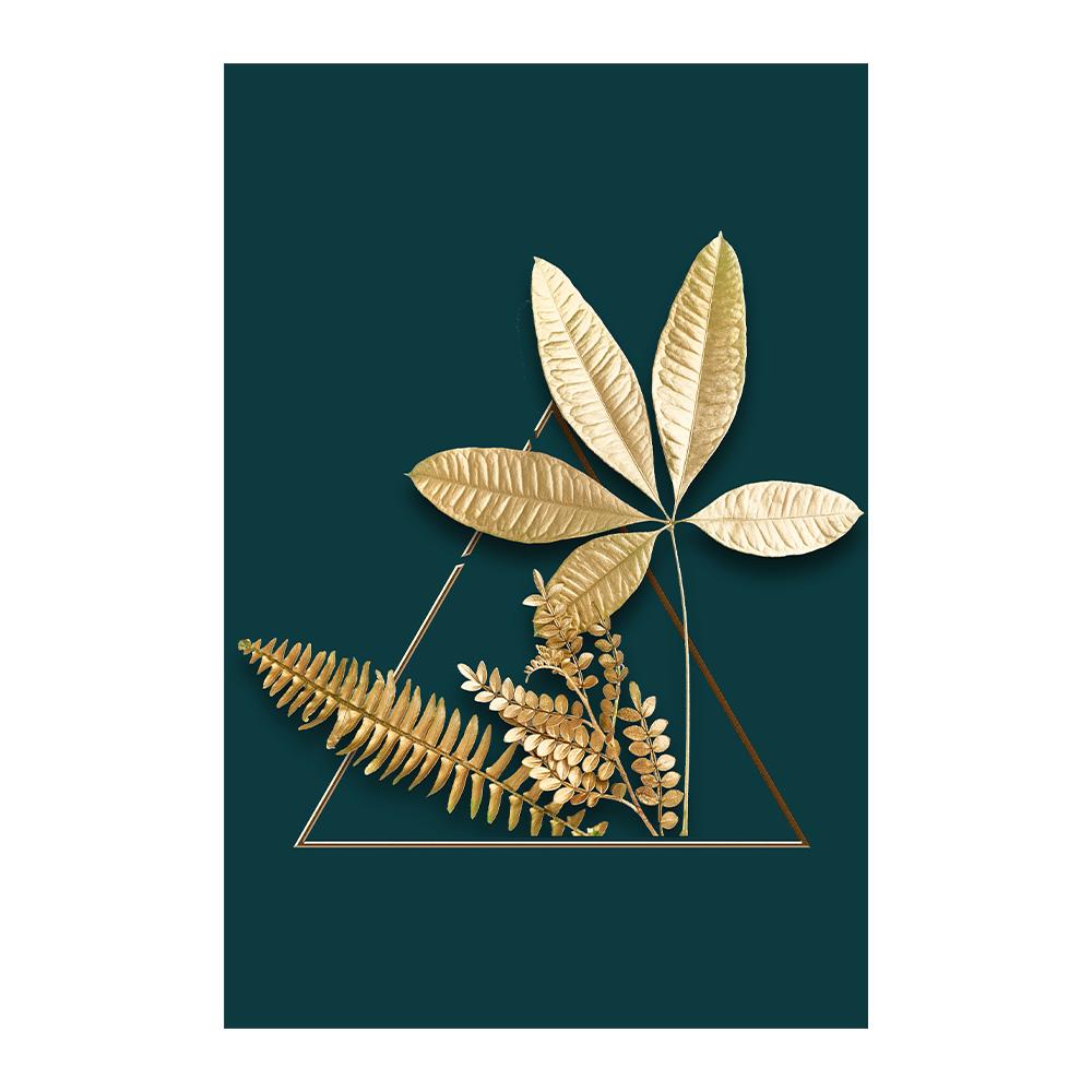 Luxury Golden Plant Leaf Canvas Poster Print Modern Home Abstract Wall Art Painting Living Room Decor Gift