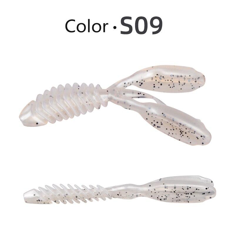 MEREDITH DoliveCraw II Weichköder Garnele 74mm/3g 20 Stück & 95mm/5.8g 10 Stück Gelenkige Garnele Hecht Barsch JXSC04 74mm 20pcs white