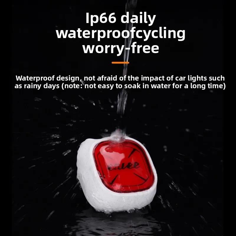 Long Range Bicycle Sensor Taillights with Creative Warning Patterns Night Riding High Visibility Safety Light Personalized