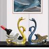 European Swan Wine Rack Ornaments Resin Swan Couple Statue Home Living Room Table Wine Cabinet  Animal Figurines Decorations