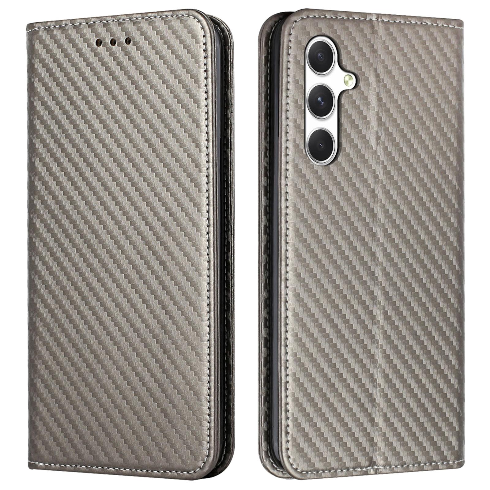 

For Samsung Galaxy A26 5G/A16 5G/A16 4G Case Leather Flip Phone Cover Stand Strong Magnetic Closure Grey