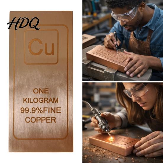 Solid Copper Collectible Bar Ornament High Purity Decorative Ingot Natural Decor Table Display Art