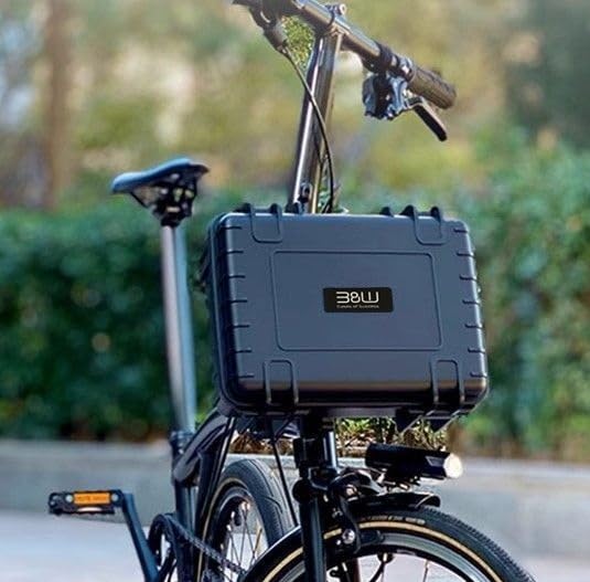 EZ Bike Brompton Front Case, Front Bag, Carrier Block Compatible, Durable and Waterproof, B&W Outdoor Bike Case Type 1000 Collaboration