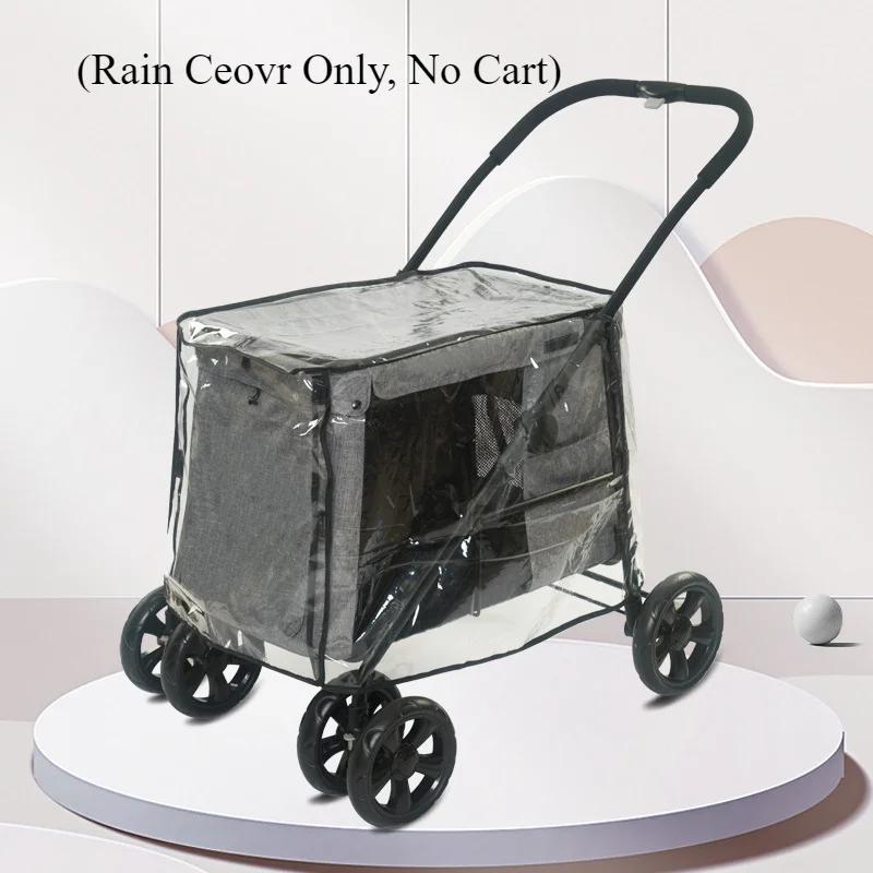 (Pouze dešťový ceover, bez košíku) Venkovní průhledný vozík pro domácí mazlíčky EVA pláštěnka odolná proti dešti a prachu kočičí a psí vozík pončo