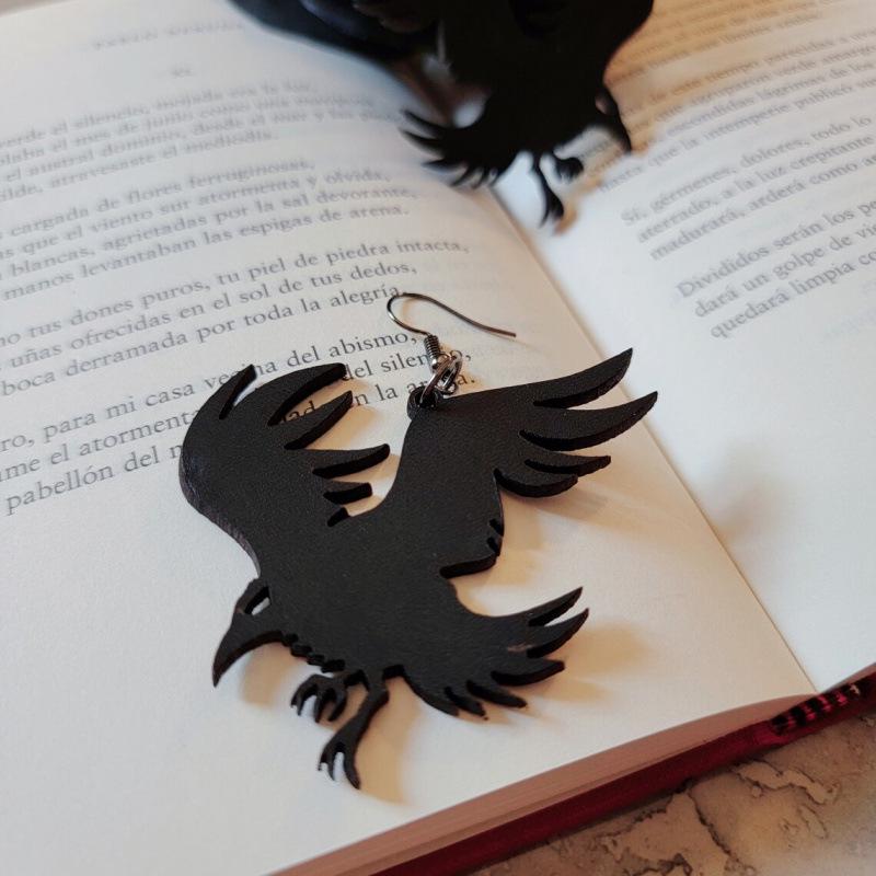 Gothic Acrylic Crow Earrings