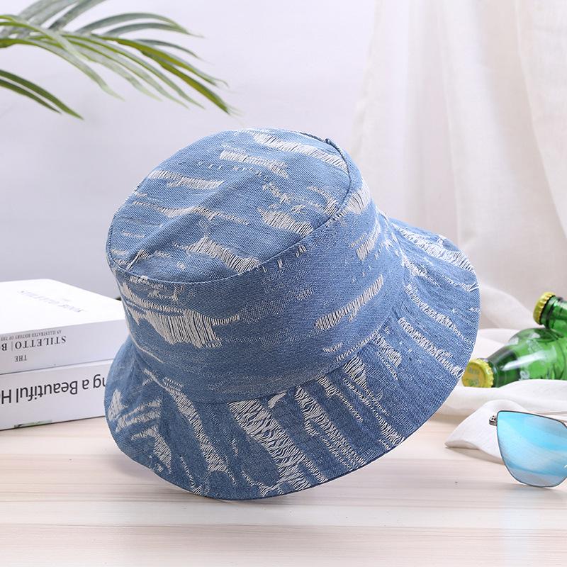 Spring and autumn grinding hat female personality cowboy bucket hat retro sunshade basin hat double-sided bucket hat