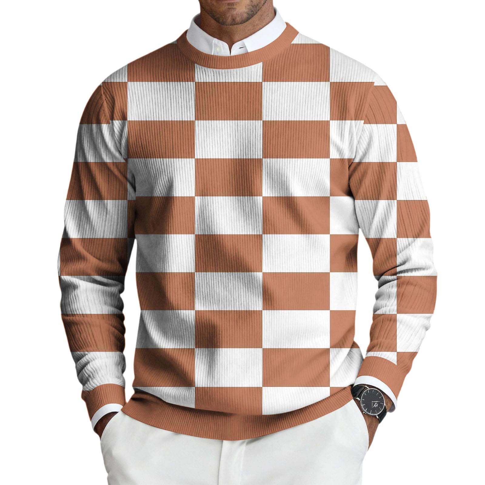 

Мужской пуловер с круглым вырезом, длинными рукавами и рубчатой вязкой XL арбуз красный