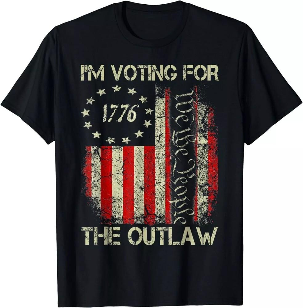 2025/I m Voting for the Outlaw, Wanted for President, Trump 2024 Unisex T-Shirt Unisex T-Shirt L