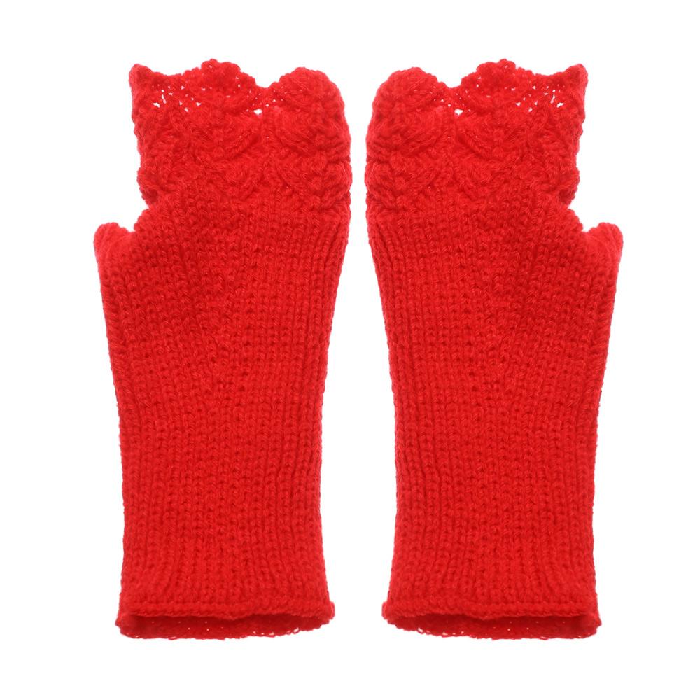 Winter Soft Candy Color Arm Warmers Knitted Gloves Fingerless  Mittens Thick Warm