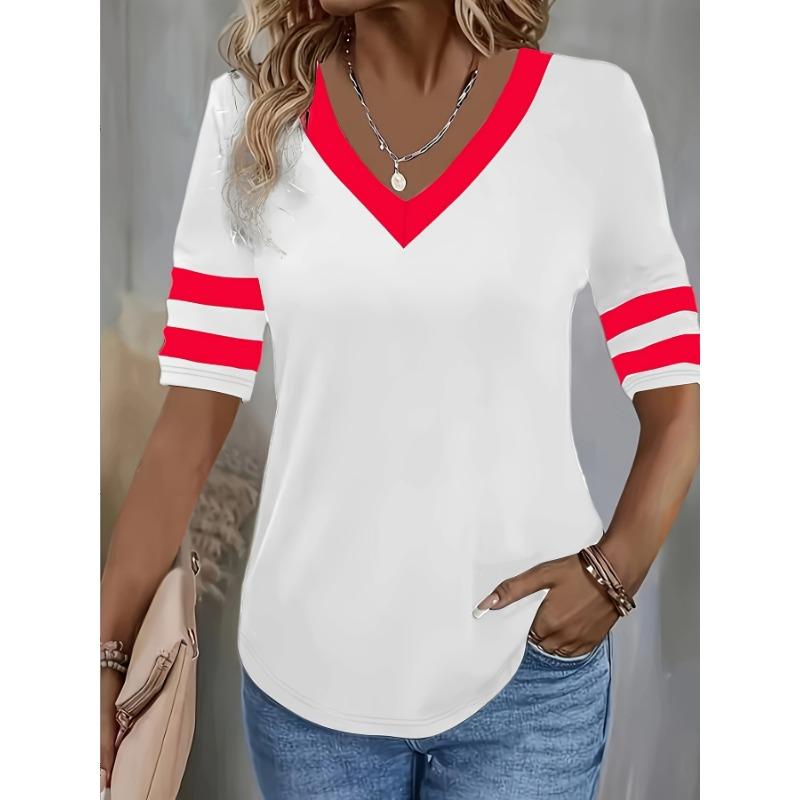 Women s 3D Printed Short-Sleeved T-Shirt - Women s Dark Brown T-Shirt with V-Neck - Summer Fashion Style XL